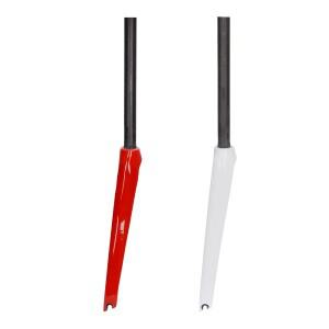 DODICI 700C 전체 탄소 도로 고정 기어 포크 28.6MM 자전거 스트레이트 빨간색 흰색 부품