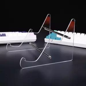 아크릴 키보드 거치대 선반 진열대 트레이 투명 2단 키보드거치대 수납 키보드전시대