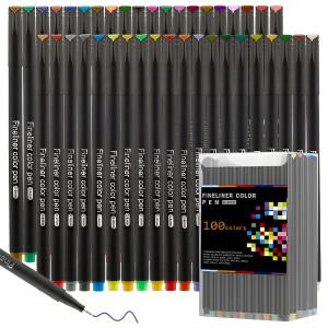 SHANDS 12-100 색상 파인 라이너 컬러 펜 - 0.4Mm 펜촉 윤곽선 색칠 스케치 및 쓰기 디자인 사무실 학교용