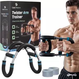 남성용 트위스터 팔 트레이너 조절 가능한 5가지 저항 수준(40-130파운드) 가슴 운동 장비 휴대용 바디
