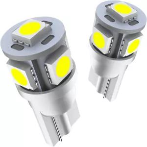 Marsauto 194 LED 전구 168 T10 2825 5SMD 자동차 돔 지도 번호판 조명 램프 흰색 12V (2팩)