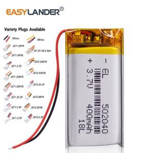 502040 충전식 리튬 이온 폴리머 배터리 MP3 독서 펜 PAPAGO S36 블루투스 헤드셋 3D 안경용 3.7V 400mAh