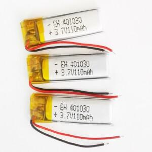 3PCS 3.7V 110mAh LiPo 충전식 배터리 401030 Mp3 GPS 블루투스 헤드셋 레코더 Braclet 시계 LED 빛