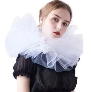 패션 가짜 칼라 빅토리아 분리형 Jabot 프릴 레이스 넥 성인 무대 파티 Steampunk 액세서리