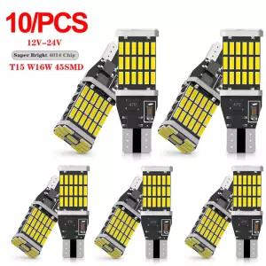 10PCS T15 W16W 921 912 T16 T10 902 LED 전구 높은 전력 45pcs 4014SMD 슈퍼 밝은 1200LM 자동차 반전 빛