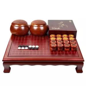 바둑판세트 휴대용 어르신 취미 장기판 오목판 바둑 고급 기원 테이블 원목 장기 선물용