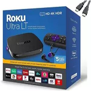 Roku 울트라 LT 스트리밍 미디어 플레이어 4K/HDR(4K HDMI 케이블 포함)