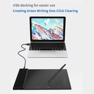 하바펜 YZ08 디지털 드로잉 태블릿 6x4인치 8192 레벨 페이퍼 초보자용 경량 그래픽