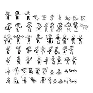 내자동차 스틱 가족 창 범퍼 비닐 스티커