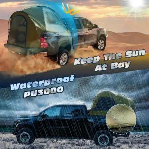 트럭 침대 텐트 캠핑 침대용 방수 PU3000mm 픽업 2-3인용 수면 자동차 캠핑용 휴대용