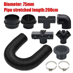 공기 디젤 히터 75mm 직경 200cm 길이 덕트 파이프 튜브 호스 배출구 배기 조이너 커넥터 Webasto Eberspae