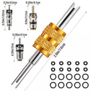프렌다 R134A R1234YF 밸브 코어 공구 35개 에어컨 냉동 슈레이더 3개 제거 20개 차량용 오링 고무 씰 포함