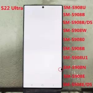 AMOLED 6.8 삼성 S22 Ultra S908 S908B S908U LCD S22Ultra 5G 디스플레이 터치 스크린 디지타이저 교체
