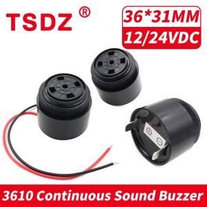 1PCS 3610 연속 사운드 100dB 활성 압전 버저  데시벨 DC 12V 24V 알람 피에조 36x32MM 플매트 카펫 러그인