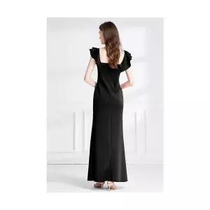 헐크 여성 여친 원피스 쉬폰 일자어깨 프릴 튜브톱 파티 힙스터 드레스 디너 KKE1