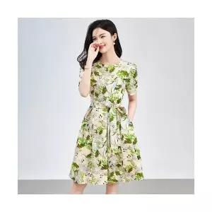 헐크 여성 여친 원피스 쉬폰 프렌치 엘레강스 로맨틱 프린트 더블 크레이프 KKE1