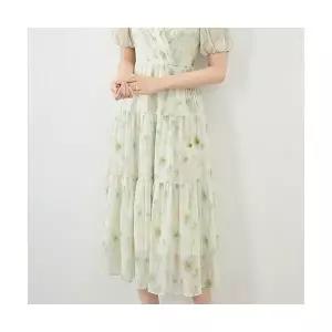 헐크 여성 여친 원피스 쉬폰 여름 프렌치 로맨틱 스위트 프린트 롬퍼 드레스 KKE5