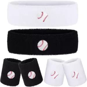 다이펀리 6종 스웨트밴드 세트 스포츠 헤드밴드 손목밴드 4개의 수분 흡수 운동용 손목밴드와 2개의 손목