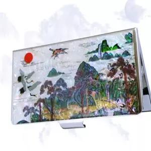 명함지갑 디자인-십장생도 명함케이스 교통카드 자개 나전칠기 선물명함집 ZWC42BEB