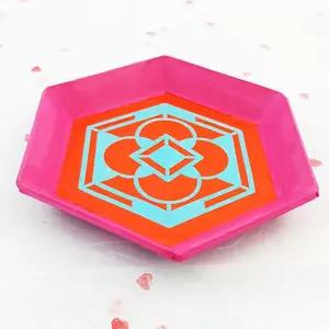 한지 육각과반접시 종이접기 전통미술키트 할아버지선물 방꾸미기 종이공예 돌봄센터