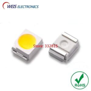 100개 3528 자연 흰색 SMD LED 1210 4000-4500K 3.0-3.2v 6-7lm/7-8lm  밝음