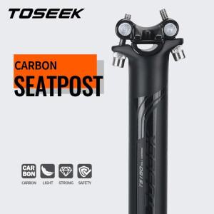 TOSEEK ZF-One 탄소 자전거 시트 포스트 27.2/30.8/31.6mm 매트 블랙 MTB/도로 길이 280mm 튜브 부품