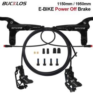 BUCKLOS 4 피스톤 전자 자전거 브레이크 전원 끄기 전기 스쿠터 유압 디스크 1150mm MTB 부품