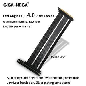 좌각 PClE 4.0 라이저 케이블 GPU 수직 마운트 브래킷 PCI-E X16 저손실  호환성 지지대 ATX 케이스