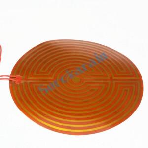 160mm 110W 12V DC 유연한 원형 전기 폴리이 미드 필름 히터 전선용 발열체