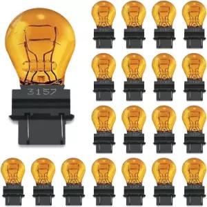 Lanuovx 3157A(앰버) 전구 20팩 12V 3047 3057 3157LL 3157K 3457 3757 4057 4157 미니어처 미니 브레이크