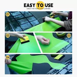 포시오 50M 나이프 덜 비닐 랩 도구 키트 6PCS 자동차 자석 및 장갑 스펀지 롤러 펠트 스퀴지 유틸리티