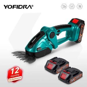 YOFIDRA -24V 2 in 1 전기 울타리 트리머 20000rpm 가정용 잔디 깎는 기계 정원 부시 가위 전동 공구