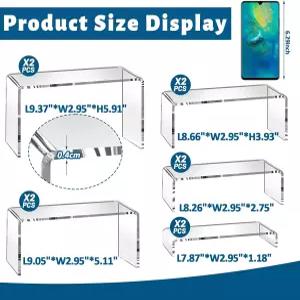 StyEdEk 10개 (2세트) 대형 아크릴 라이저 5 사이즈 (7인치 L~9인치 L) 디스플레이 선반 컵케이크 스탠드