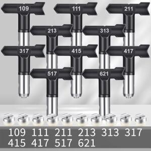 10피스 양면 에어리스 페인트 분무기 팁 세트 스테인리스 스틸 마감 금속