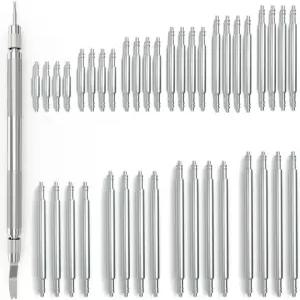 40pcs 헤비 듀티 스테인리스 스틸 시계 핀 지름 1.5mm 6개 1.8mm 스프링 바 4개가 포함된 웰핏 밴드 교체