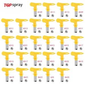 탑스프레이 에어리스 깍지 팁 노란색 다중 모델 페인트 분무기용 395 515 3600psi