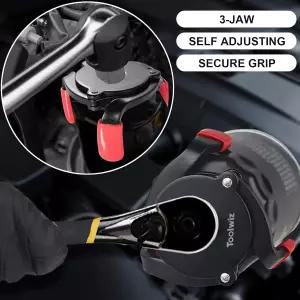 툴위즈 유니버설 오일 필터 렌치 3 턱 조절식 제거 도구 원웨이 변경 방법 2-3/8인치에서 3-7/8인치 60mm -