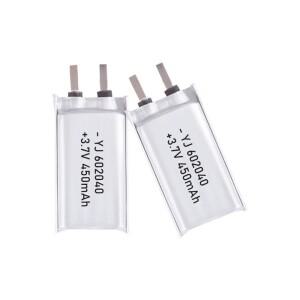 3.7V 602040 폴리머 리튬 배터리 450mAh 블루투스 헤드셋 스피커 모니터 셀프 타이머 Led 라이트용 충전식