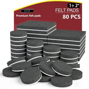 펠트 가구 패드 - 나무 바닥용 80개 발 의자 다리용 스크래치 방지 보호대