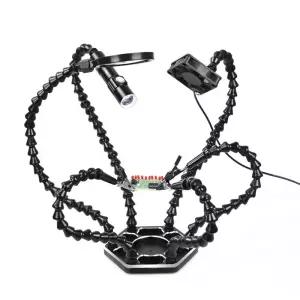 손을 돕는 PCB 납땜 홀더 전자 용접 용 3X 확대경 프레넬 렌즈