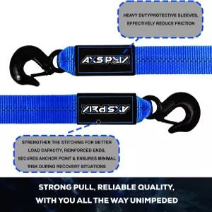 후크가 달린 AXSIPEIX 나일론 견인 스트랩 UTV ATV 트럭용 2 x20 (20 000파운드) 회수 로프 자동차