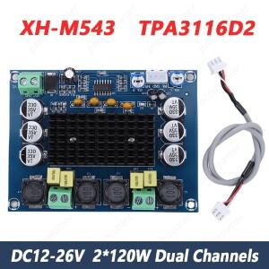 듀얼 채널 디지털 파워 앰프 보드 모듈 XH-M543 스피커용 전자 DIY 키트 TPA3116D2 DC 12-26V 2x120W