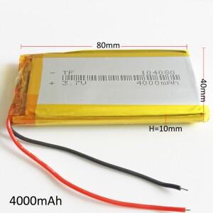 3.7V 4000mAh 폴리머 리튬 LiPo 충전지 104080 GPS PSP PAD DVD 전자책용 보조베터리 태블릿 PC 노트북