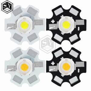 10~20개 1W 고출력 LED 비드 풀 스펙트럼 순백색 20mm 블랙 스타 PCB 방열판 알루미늄 기판 DIY 조명