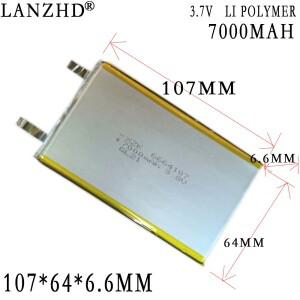 3.7V 6664107 폴리머 리튬 이온 배터리 GPD 포켓 1 핸드 헬드 게임용 노트북 패드 태블릿 Pc 용 1-12개
