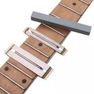 CCeCCe 기타 프렛 와이어 샌딩 스톤 폴리쉬 파일 레벨링 빔과 금속 프렛보드 보호대 고무 밴드 키트 핑거