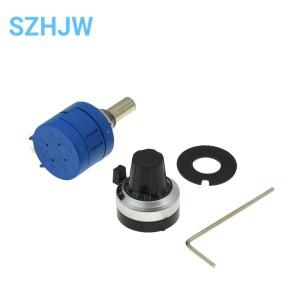 3590S-2 시리즈 정밀 멀티 턴 전위차계 10 링 조정 가능 저항기 + 1개는 다이얼 로터리 6.35mm 노브를 카운