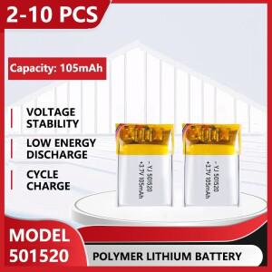 블루투스 헤드셋 미용 기기 셀카봉 스프레이 등 3.7V 105mAh 폴리머 리튬 LiPo 충전식 배터리 501520