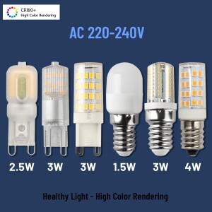 2-20pcs 미니 소형 LED G9 E14 옥수수 전구 AC 220V 2W 3W 슈퍼 밝은 비 스트로브  흰색 빛은 50W 할로겐