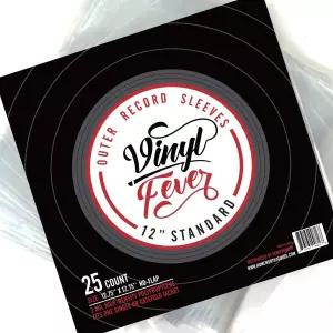 비닐 피버 레코드 슬리브 [25팩] - 크리스탈 클리어 외부 앨범 커버 내구성이 뛰어난 3백만 두께의